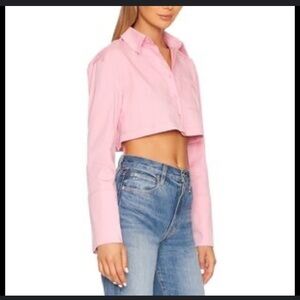 SHEIN Pink Buttoned Crop Top